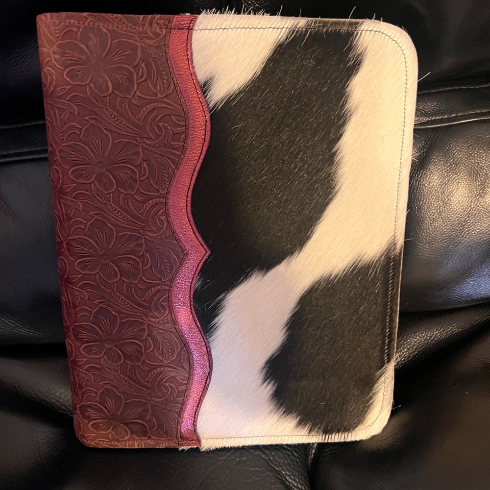 Crimson Willow Cowhide and Leather Home Office Portfolio